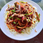 Boiled Handmade Noodles With Spicy Beef 麻辣牛肉拌面