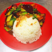 Stir-Fried Eggplant With Pork Mince And Rice 肉末茄子饭